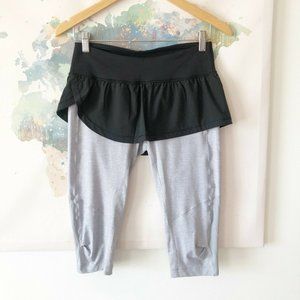 lululemon athletica Black and Gray Leggings with Skirt Overlay